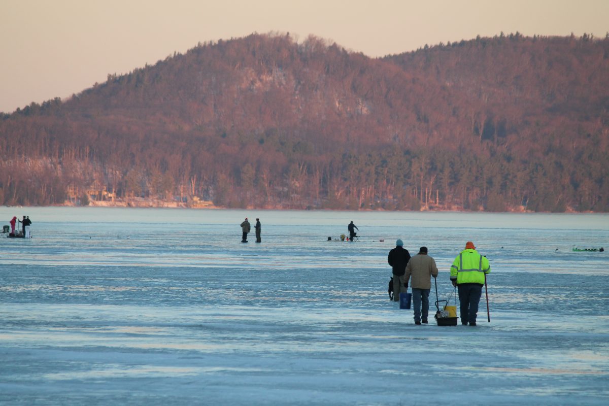 ice fishing on glen lake