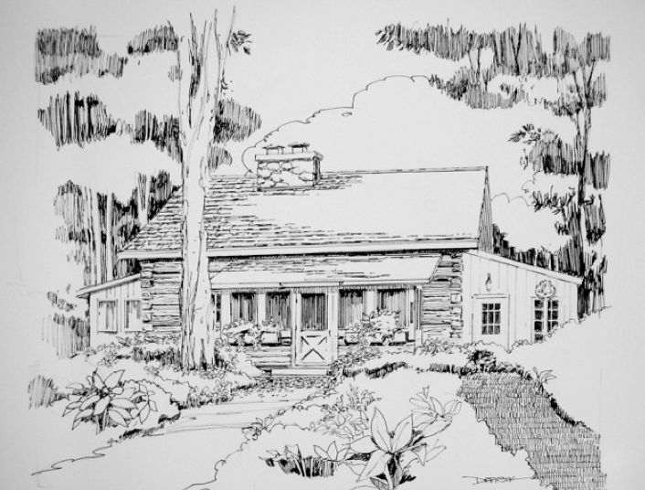 sketch of house for glen arbor home tour