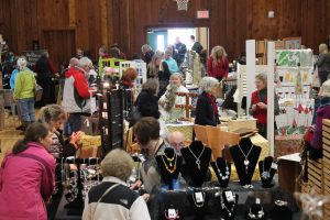 shoppers in the town hall during the Holiday Market