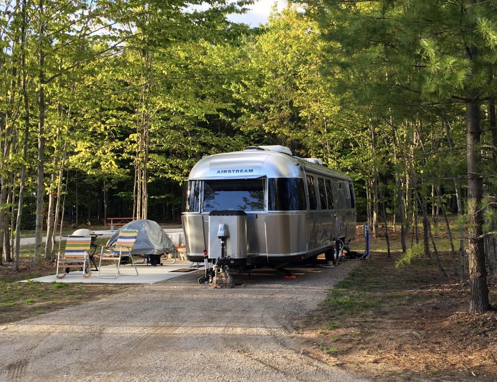 Airstream parked at Indigo Bluffs RV Resort