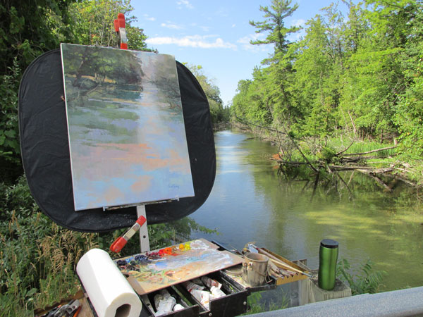 plein air painter easel overlooking crystal river