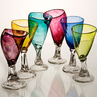 bright colored glassware