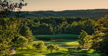 golf course scene at twilight