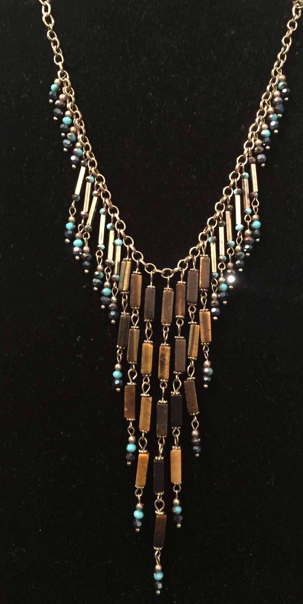 necklace brass and turquoise