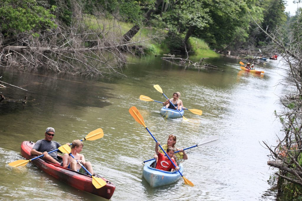 kayakers paddling the crystal river