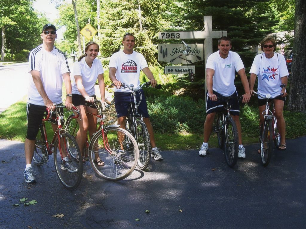 family bicycling Glen Arbor