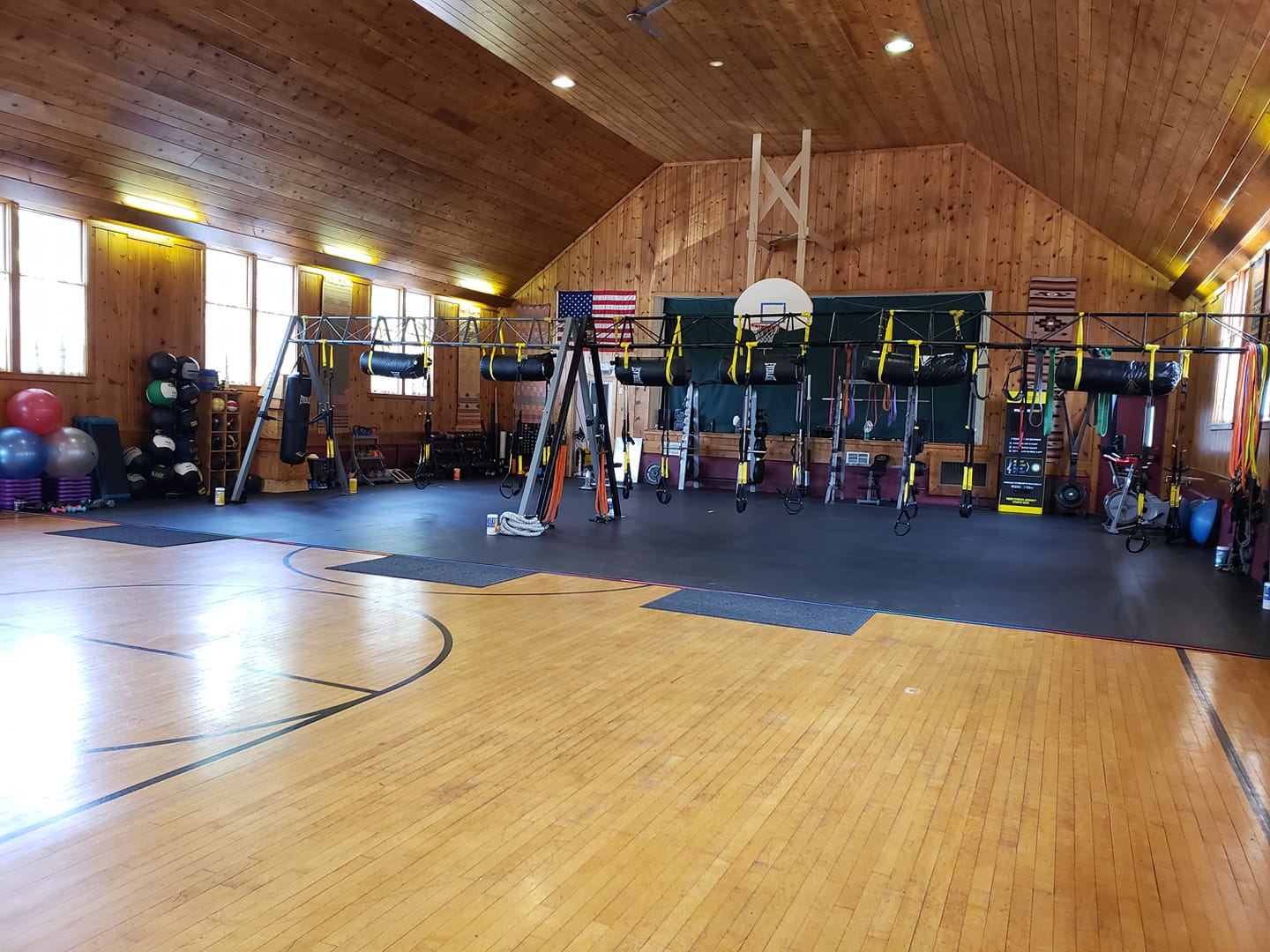 inside the gym workout facility at sleeping bear bay club
