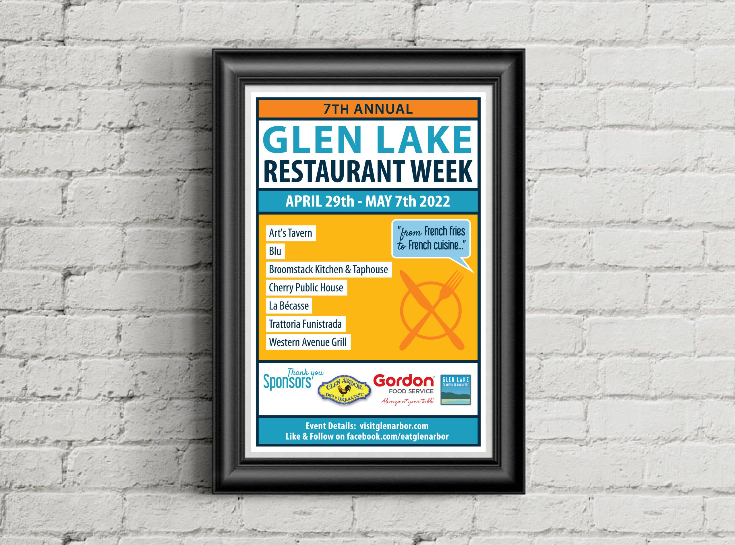 Image of Poster: Glen Lake Restaurant Week image branding by Rockwell Art + Design