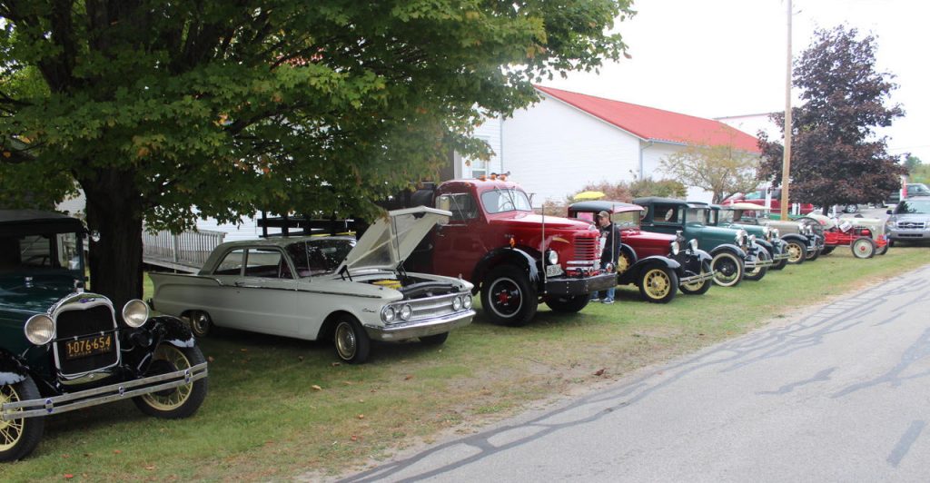 classic cars lined up for Heritage Day in Empire MI