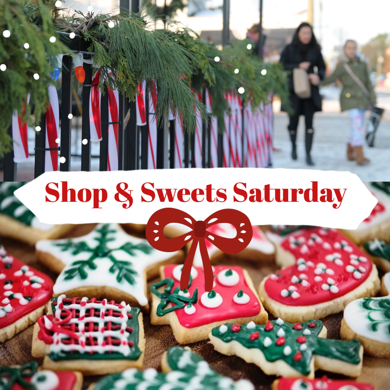 event graphic: shop & sweets Saturday in Glen Arbor