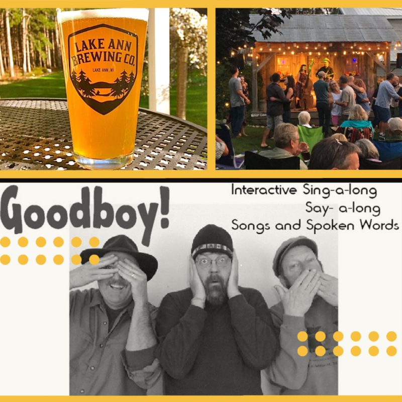 event graphic for good boy in concert at lake ann brewing