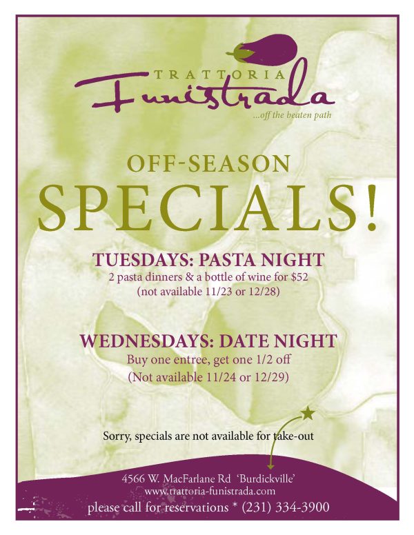 Pasta special-off season Funistrada restaurant-flyer-10-30-21