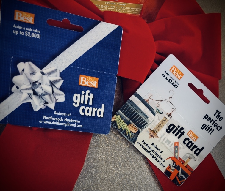 do it best gift cards for the holidays; gifts for him or her; available at Northwoods Hardware store in Glen Arbor