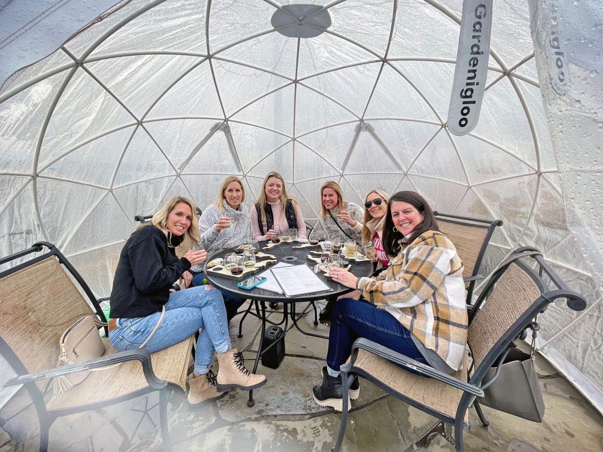 enjoy year round with friends in the igloo! wine tasting at Bel Lago