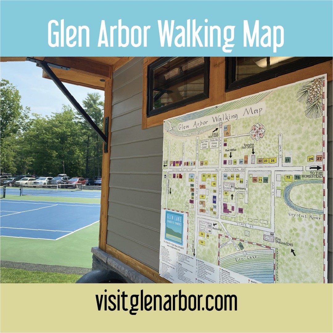 Plan your trip to Glen Arbor with our handy online walking map/business directory >> https://www.visitglenarbor.com/wp-content/uploads/2022/04/Glen-Arbor-area-Walking-Map_2021-edited.pdf