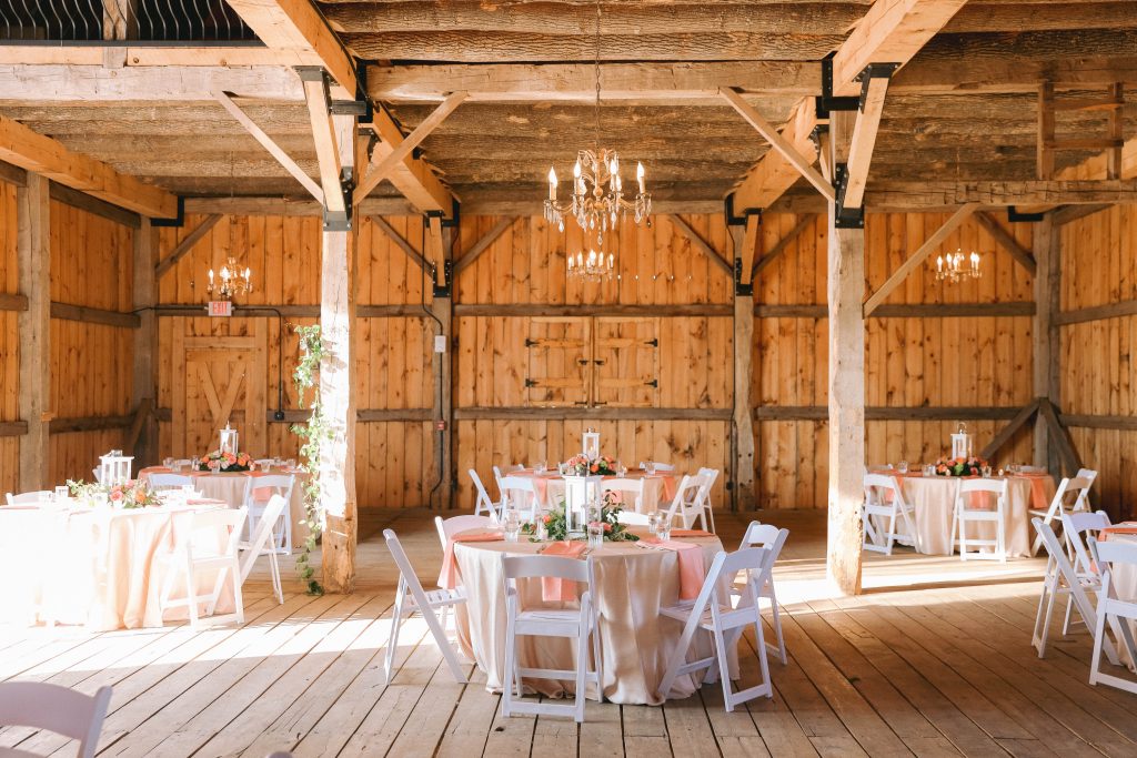 wedding reception location in historic barn at French Valley Vineyard