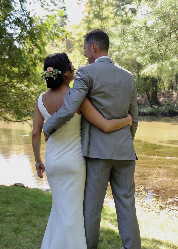 married couple after wedding on crystal river