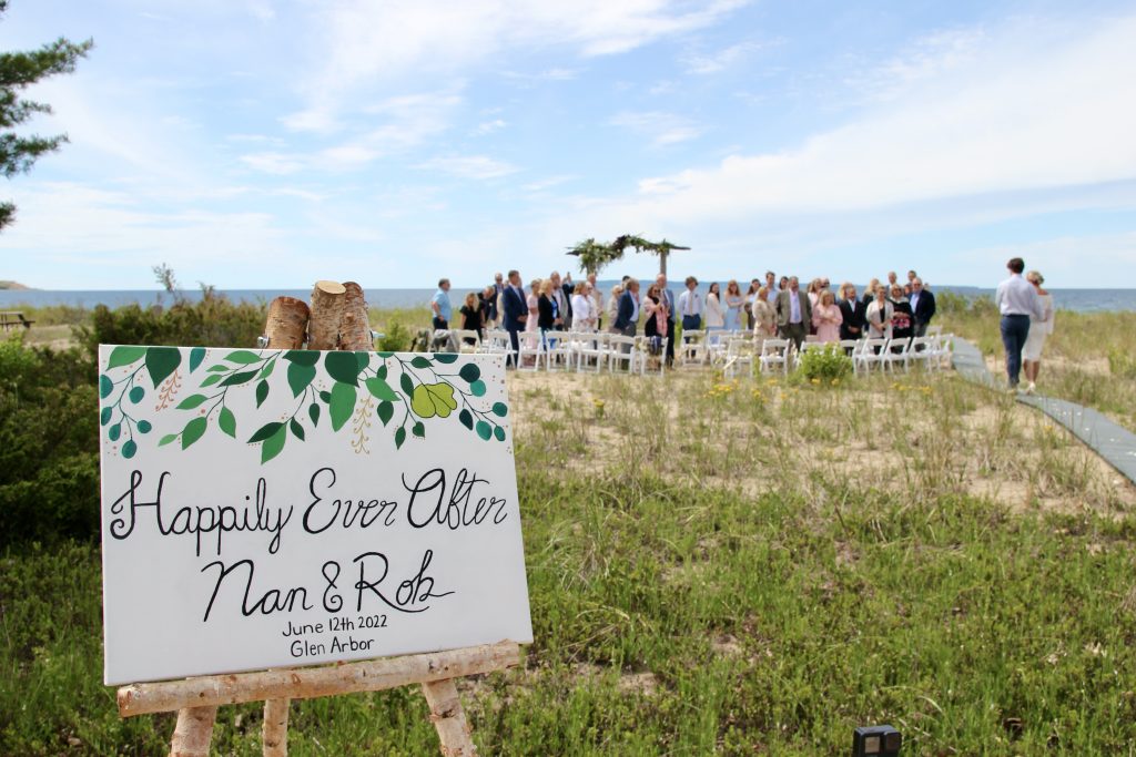 happily ever after sign lake michigan wedding