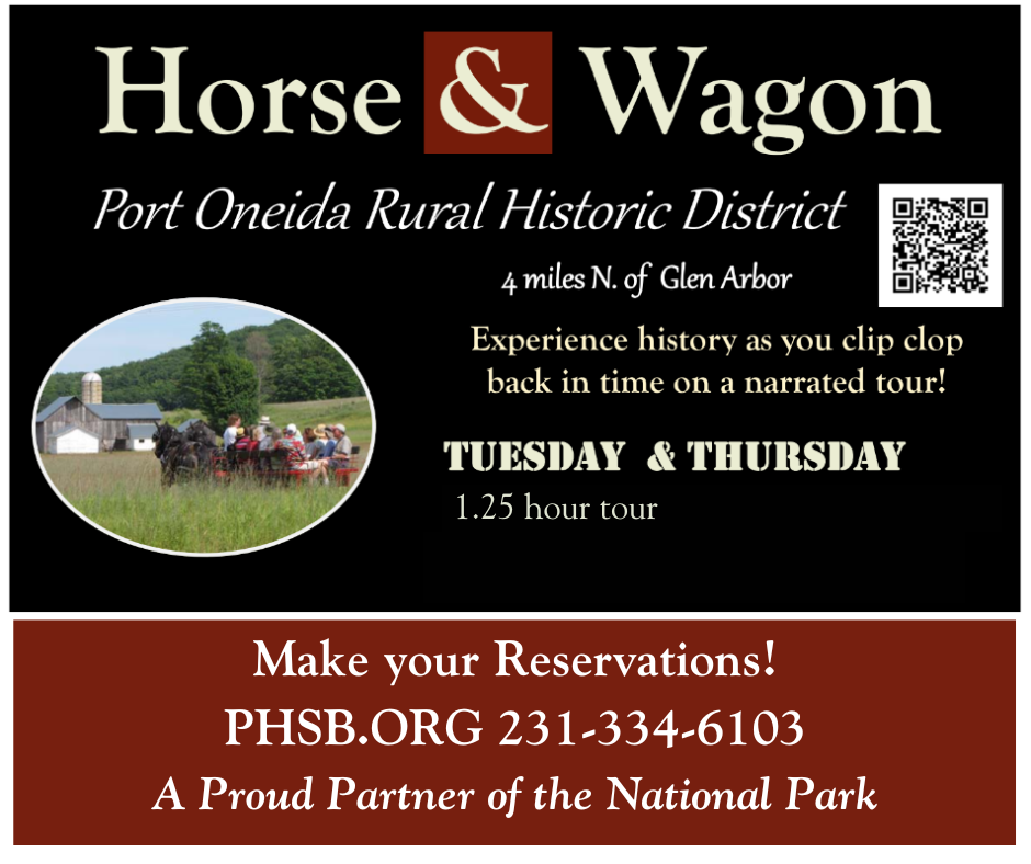 horse and wagon tours in port oneida, glen arbor mi rural historic distric flyer