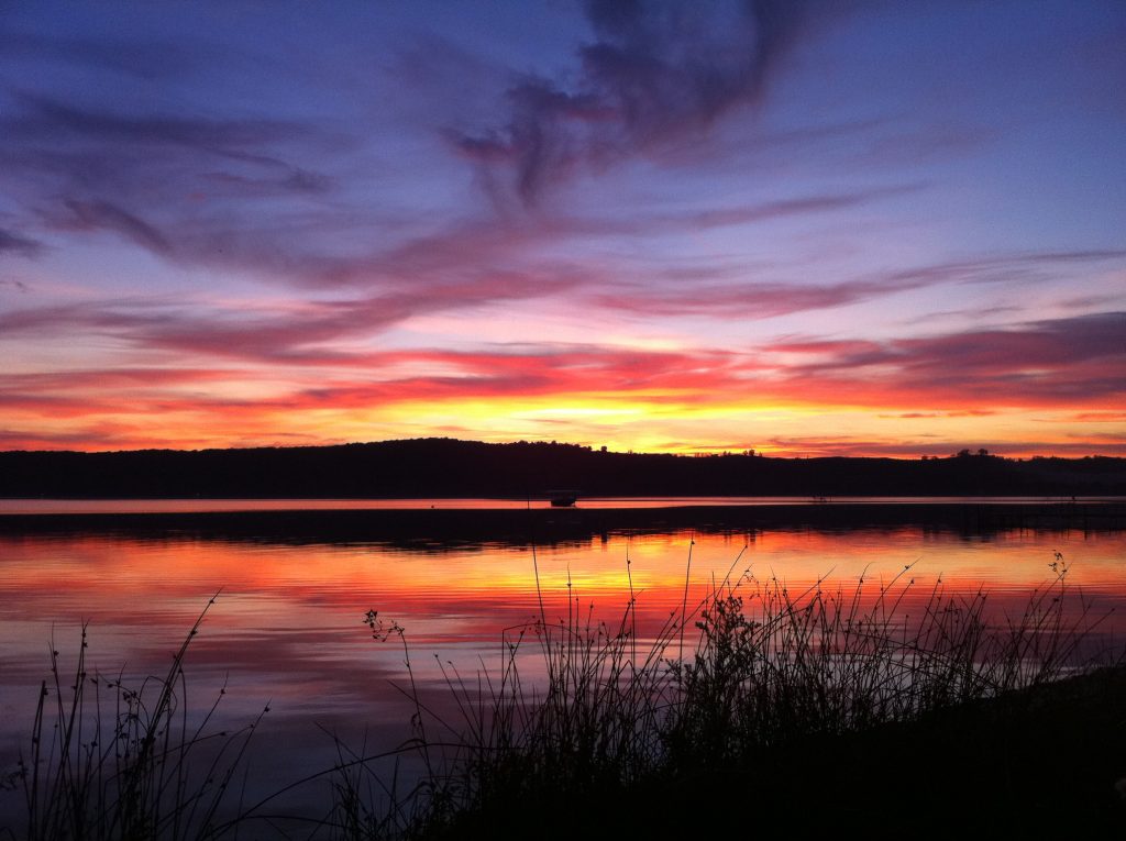 summer sunset on glen lake