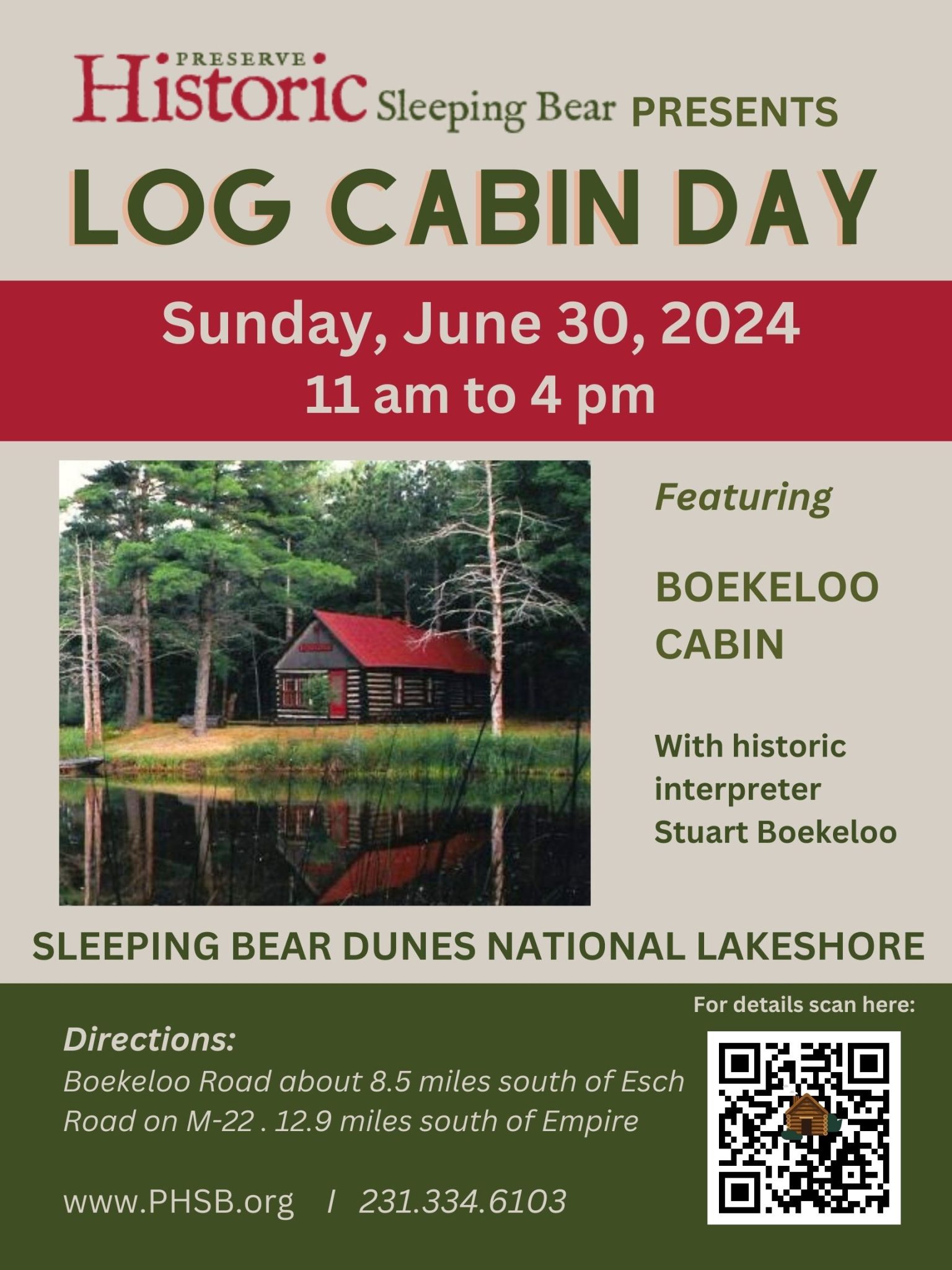 LOG CABIN DAY Glen Lake Chamber Of Commerce