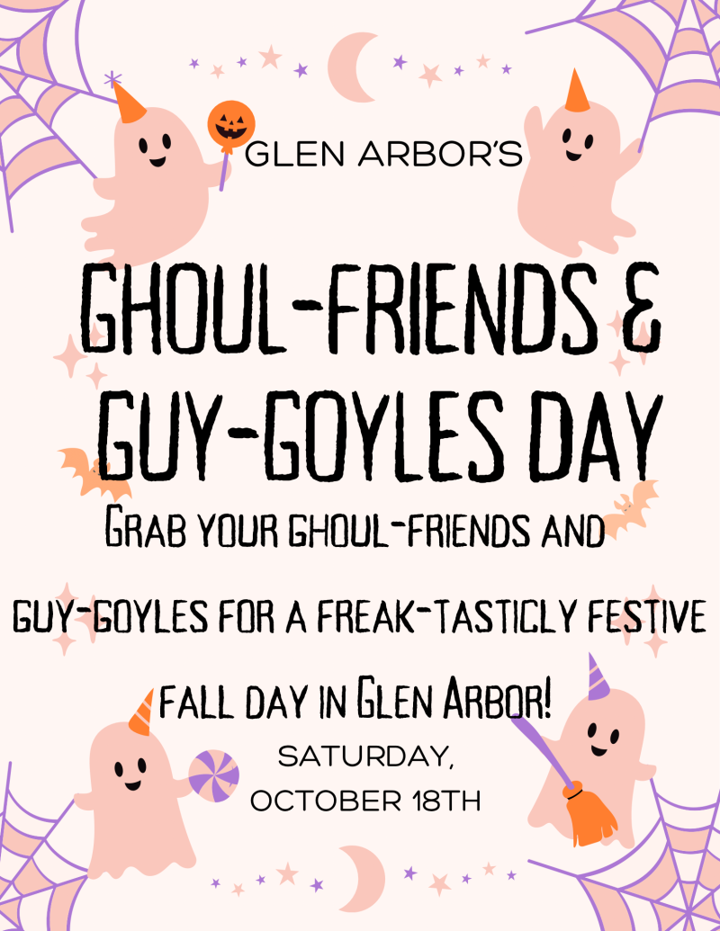 glen arbor fall events; ghoul friends and guy goyles day flyer