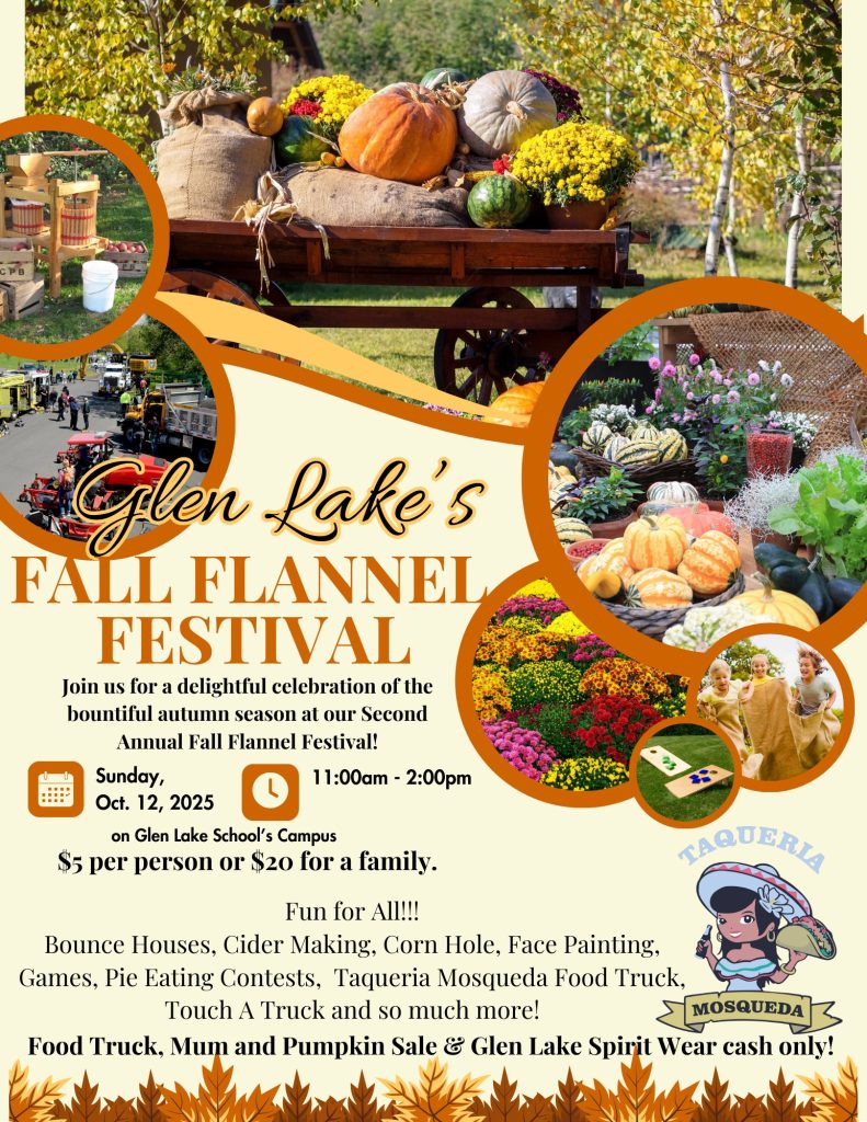 glen lake schools fall flannel festival poster