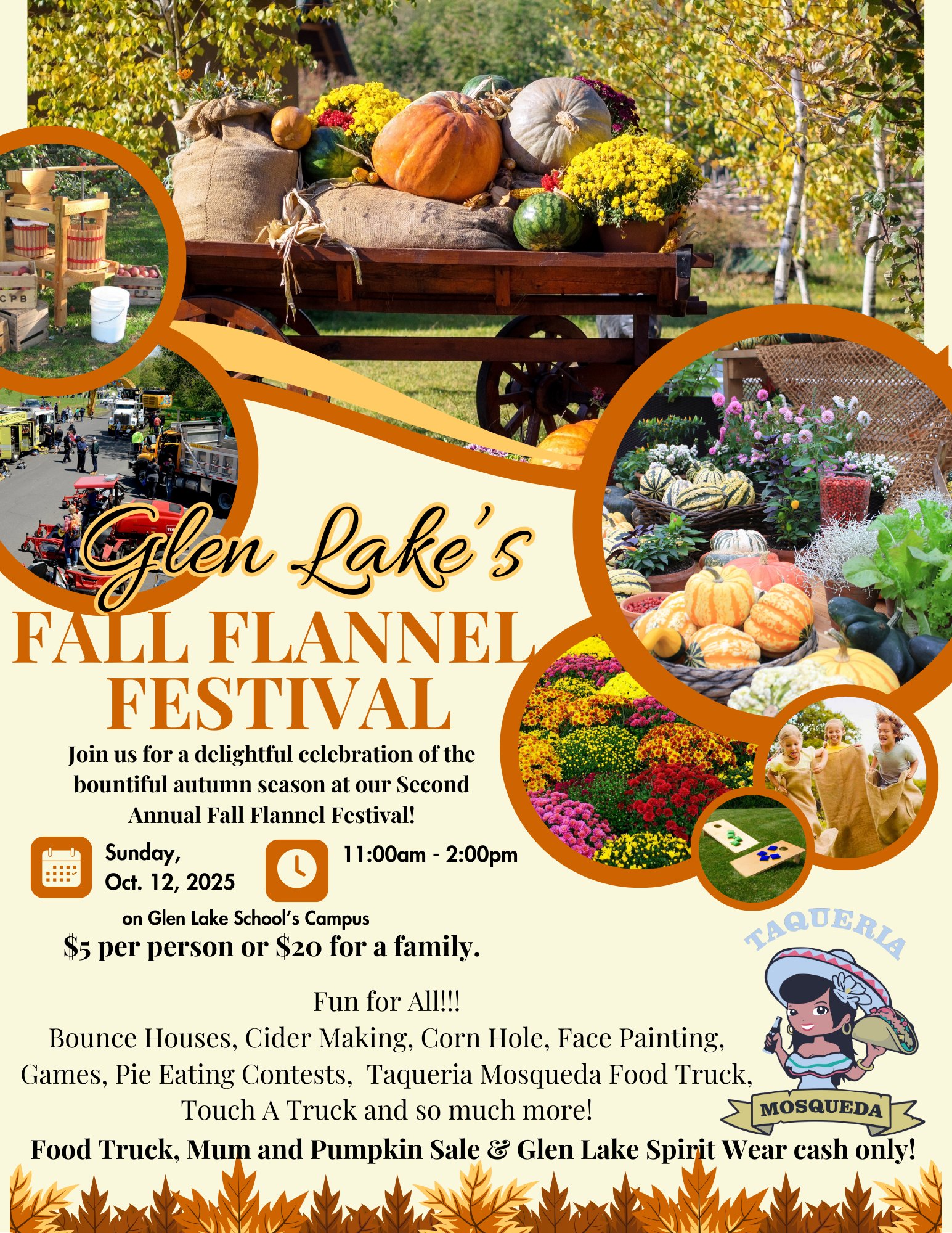 glen lake schools fall flannel festival poster