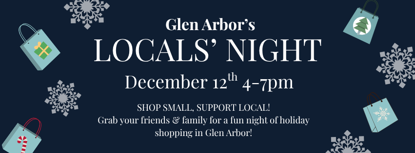 locals night event graphic glen arbor mi december events things to do 2025